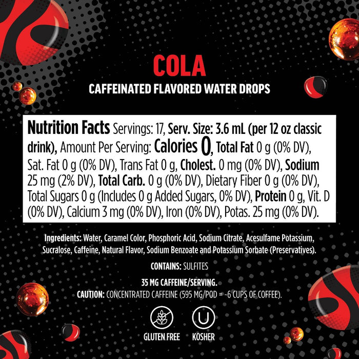 Ninja Thirsti ZERO SODA Cola Flavored Water Drops: Liquid Mix, 0.2 oz, Allergen-Free, Flavored Water Enhancer