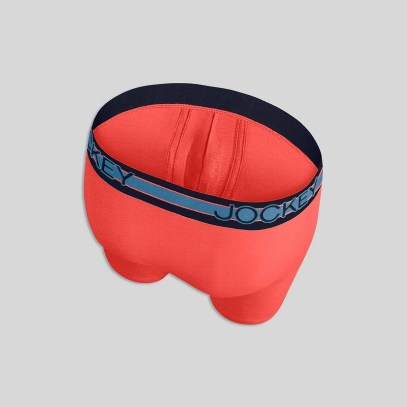 Jockey Generation Men's No Chafe Pouch Ultra Soft Stretch Boxer Briefs 3pk - Navy Blue/Aqua Blue/Coral Pink M