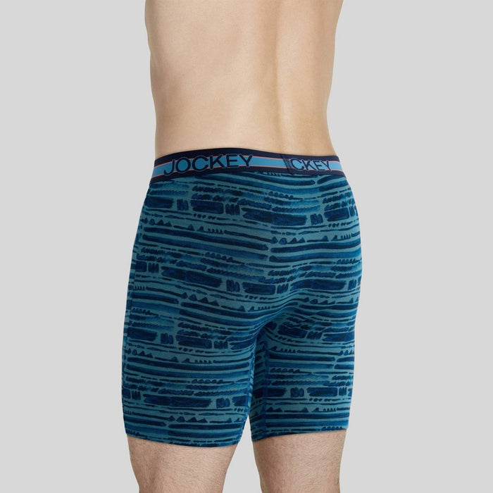 Jockey Generation Men's No Chafe Pouch Ultra Soft Stretch Boxer Briefs 3pk - Navy Blue/Aqua Blue/Coral Pink M
