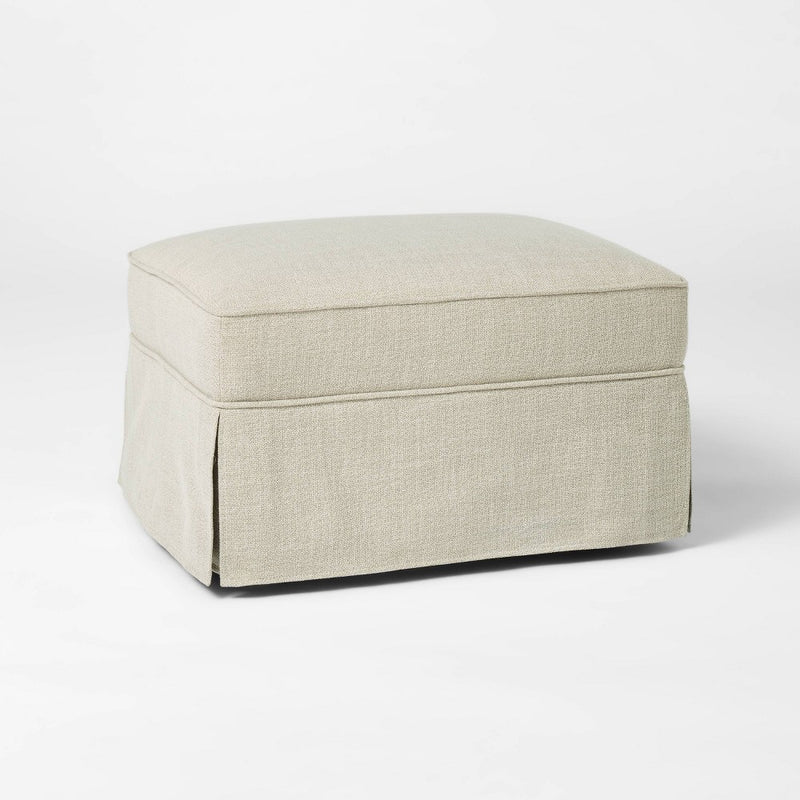 Vivian Park Ottoman Fern Green - Threshold designed with Studio McGee: Comfy, Upholstered, No Assembly Required (LOCAL PICKUP ONLY)
