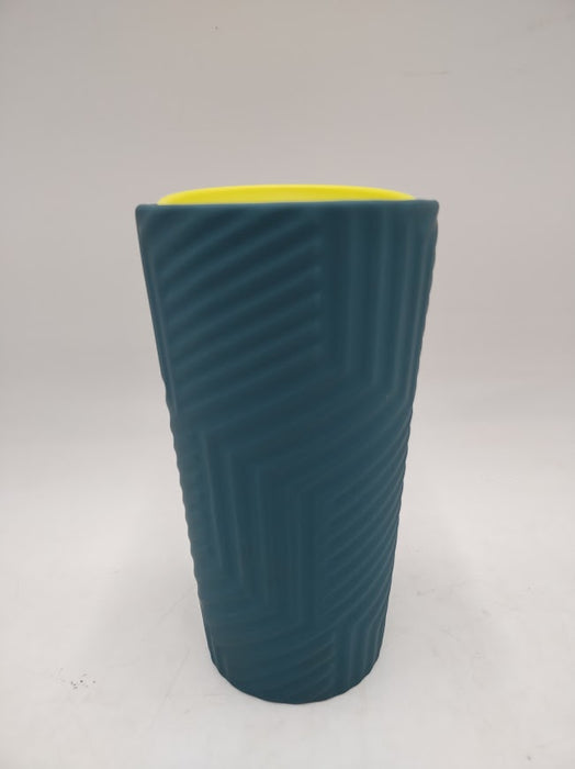 Starbucks 2024 Angular Blue Soft Touch Pattern Ceramic Travel Mug 12oz NEW