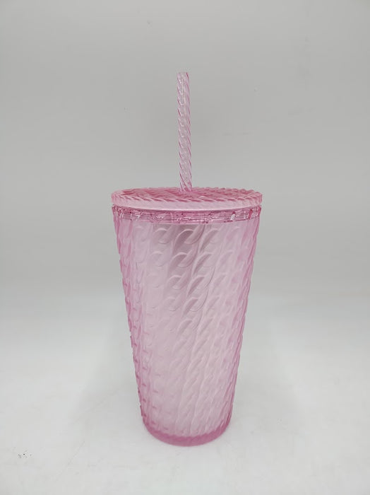 Starbucks 2024 Matte Light Pink Chain Link Soft Touch Grande Tumbler Cup 16 oz