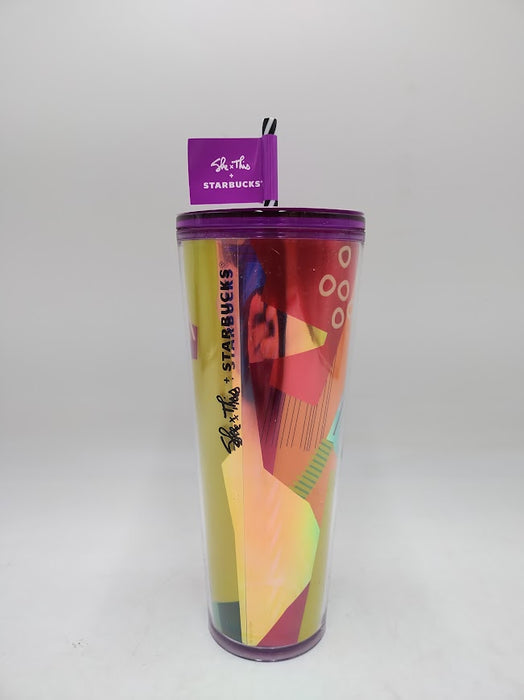 Starbucks Shae Anthony 2024 She X This Graphic Cold Cup Tumbler Straw Lid 24 oz