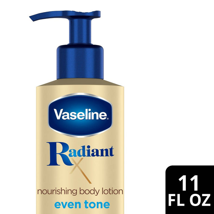 Vaseline Radiant X Even Tone Body Lotion with Niacinamide and Peptides, 11 oz