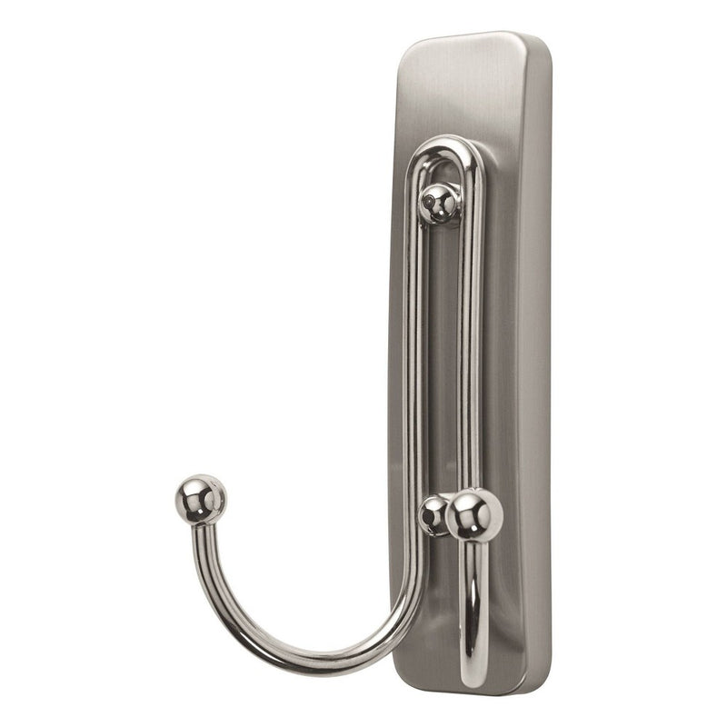 Command Large and Small Decorative Hooks Brushed Nickel
