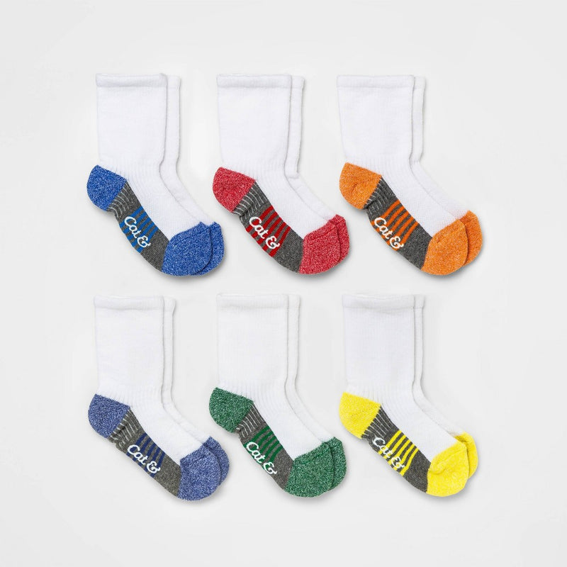 Toddler Boys' 6pk Crew Socks - Cat & Jack 2T-3T