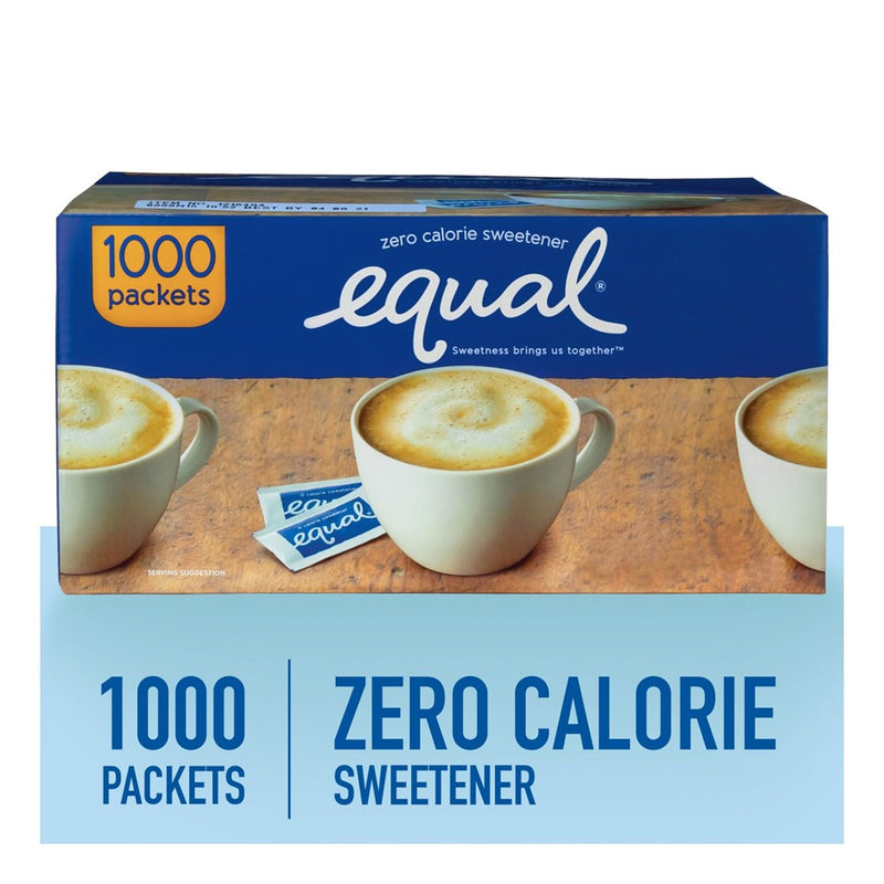 EQUAL 0 Calorie Sweetener, Aspartame And Acesulfame-K Sweetener Packets, Zero Calorie Sugar Alternative, Erythritol Free, 1000 Ct (Pack Of 1)