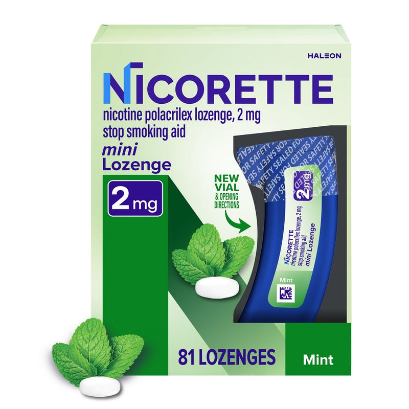 Nicorette 2mg Stop Smoking Aid Nicotine Mini Lozenge - Mint - 81ct -EXP:09/26