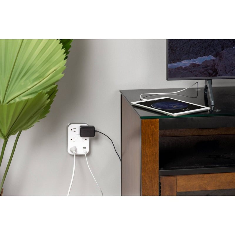 Philips 5-Outlet Surge Tap with USB-A USB-C 900 Joules White Adapter
