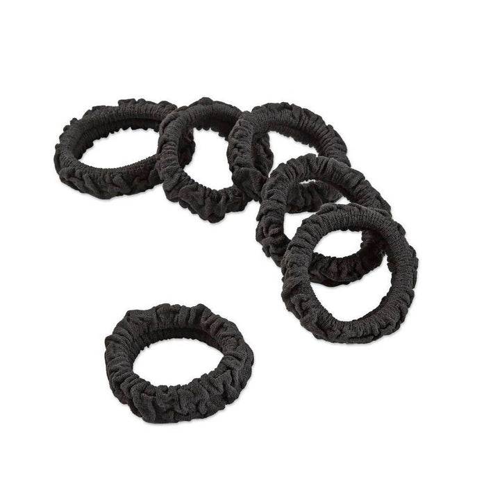 scunci Unbreakable Ruched Comfy Hair Elastics - Black - Thick Hair - 6pk
