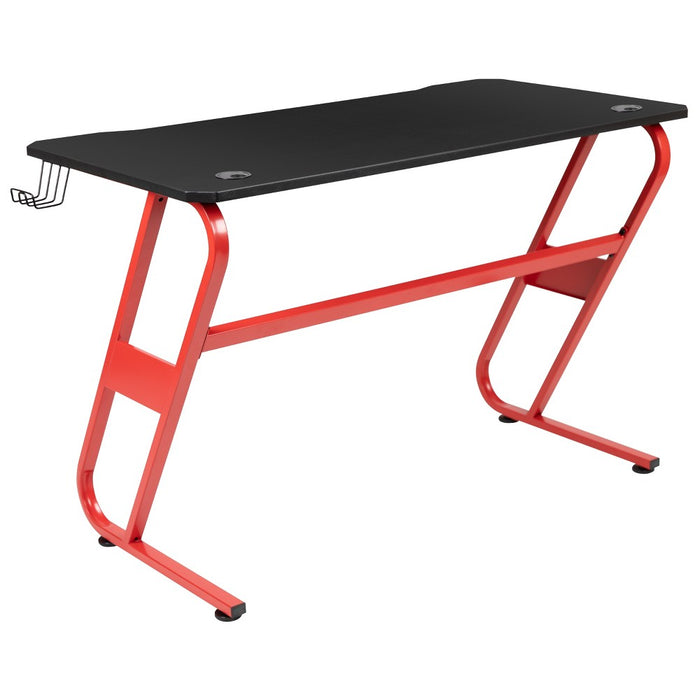 Flash Furniture Red Gaming Ergonomic Desk with Cup Holder and Headphone Hook (LOCAL PICKUP ONLY)