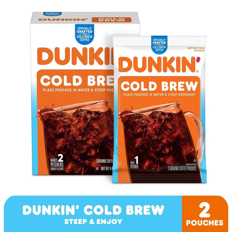 Dunkin' Cold Brew Medium Roast Ground Coffee Packs - 8.46oz