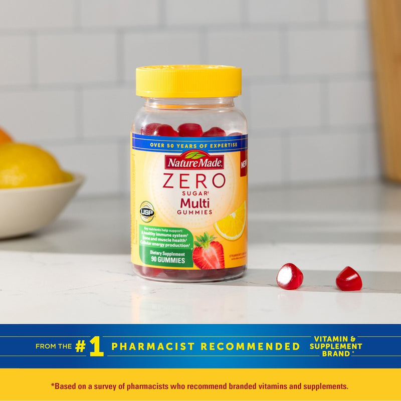 Nature Made Zero Sugar Multivitamin Sugar Free Gummies - 90ct