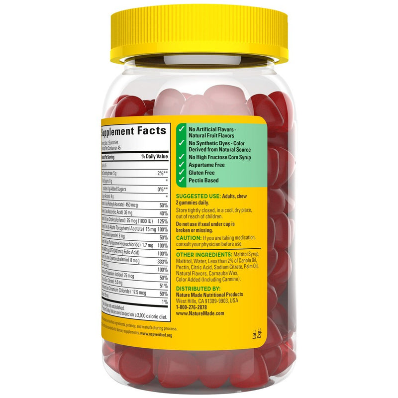 Nature Made Zero Sugar Multivitamin Sugar Free Gummies - 90ct
