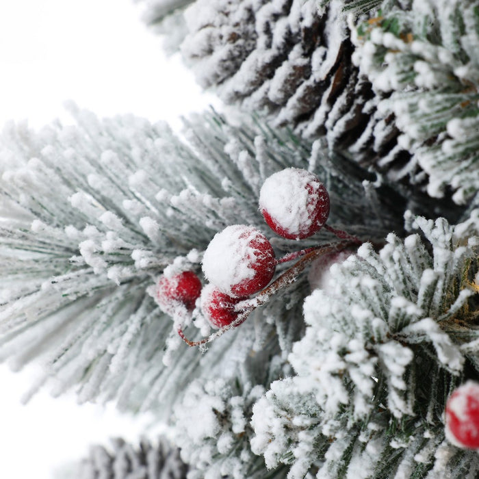 LuxenHome 4' Pre-Lit Green Flocked Potted Artificial Christmas Tree (LOCAL PICKUP ONLY)