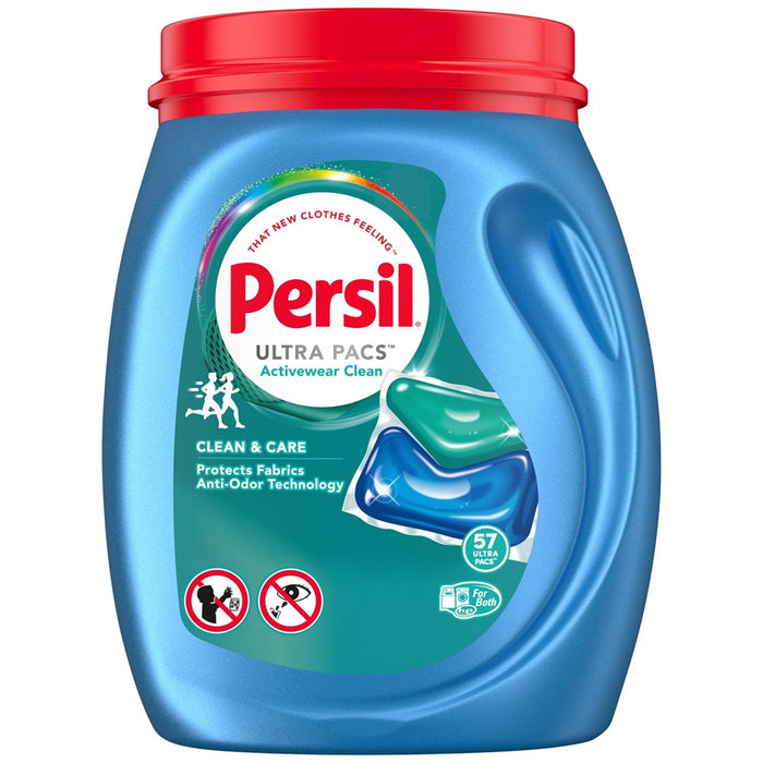 Persil Ultra Pacs Activewear Clean Laundry Detergent, 57 Count