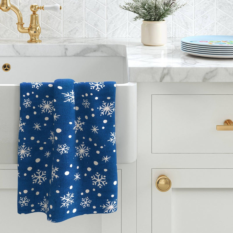 Christmas Snowflake Kitchen Towel Blue - Wondershop