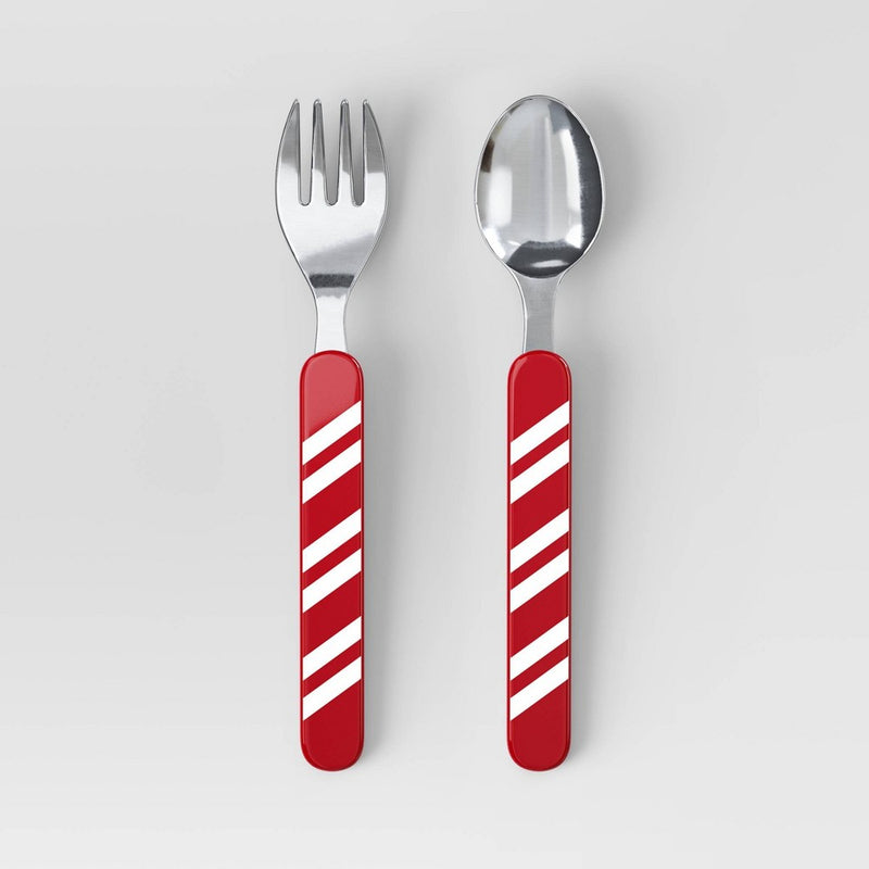 2pc Christmas Flatware Set Red - Wondershop