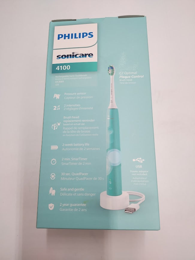 Philips Sonicare 4100 Plaque Control Rechargeable Electric Toothbrush - HX3689/23 - Turquoise