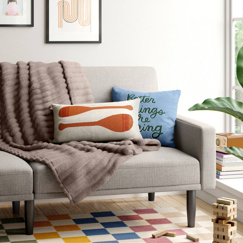 Channeled Plush Throw Blanket Gray - Room Essentials