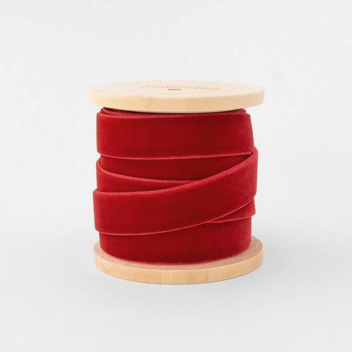 5/8" Velvet Fabric Ribbon 15' Red - Sugar Paper + Target