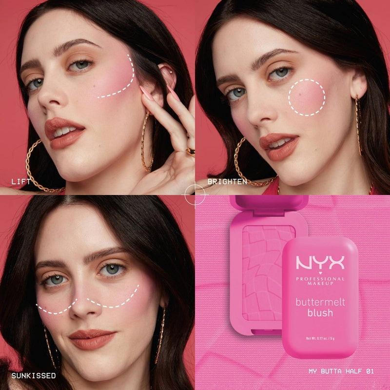 NYX Professional Makeup Buttermelt Blush - My Butta Half - 0.17oz