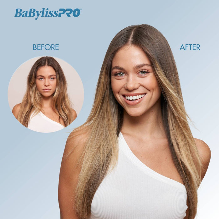 BaBylissPRO Nano Titanium Prima3000 Ionic Straightening Flat Iron - Blue - 1.25"