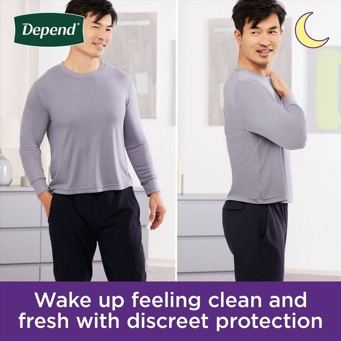 Depend Night Defense Incontinence Disposable Underwear for Men - Overnight Absorbency - S/M - 16ct