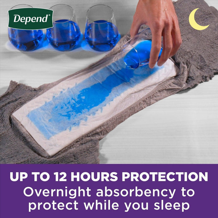 Depend Night Defense Incontinence Disposable Underwear for Men - Overnight Absorbency - S/M - 16ct