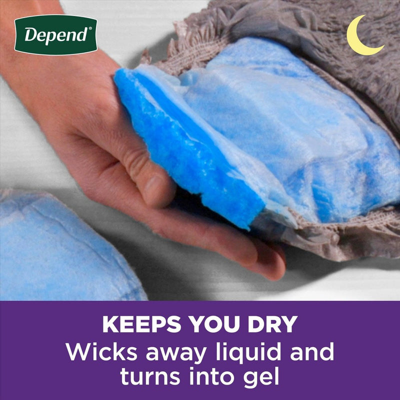 Depend Night Defense Incontinence Disposable Underwear for Men - Overnight Absorbency - S/M - 16ct