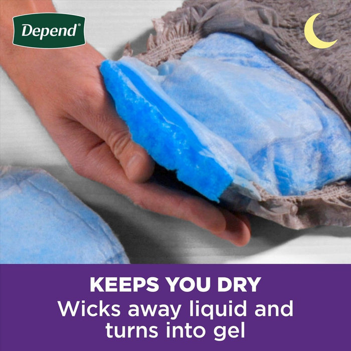 Depend Night Defense Incontinence Disposable Underwear for Men - Overnight Absorbency - S/M - 16ct