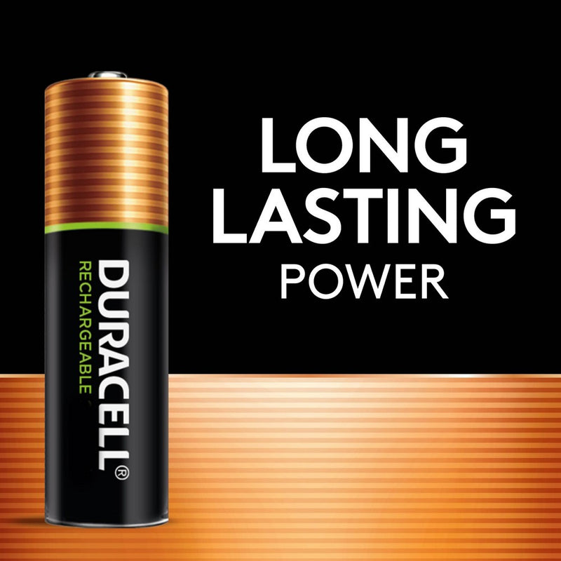 Duracell Rechargeable AA Batteries - 4 Pack - Compatible with NiMH Battery Chargers