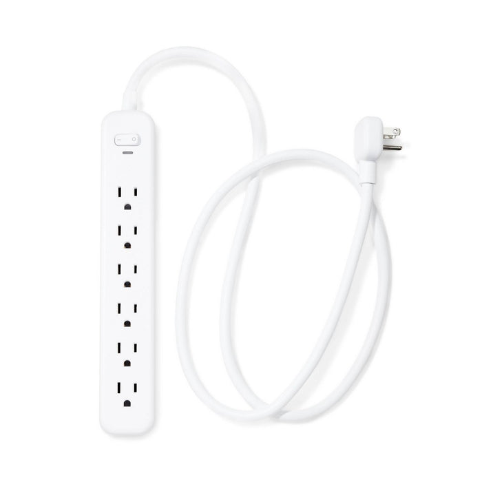 6-Outlet Surge Protector with 4' Extension Cord 720J - dealworthy White