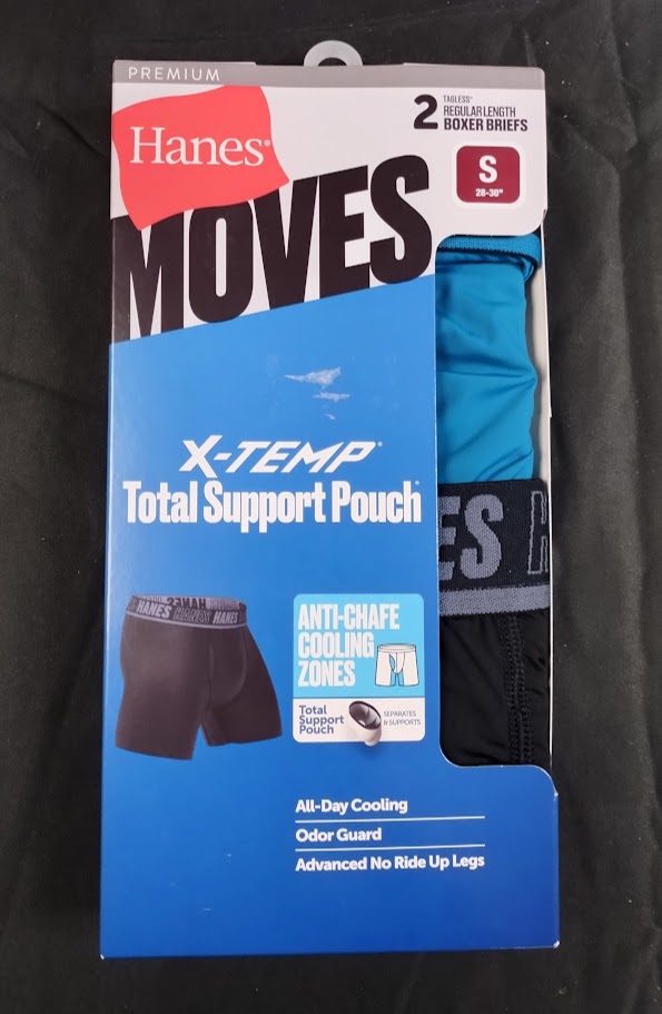 Hanes Moves Premium Men's X-Temp Boxer Briefs 2pk S