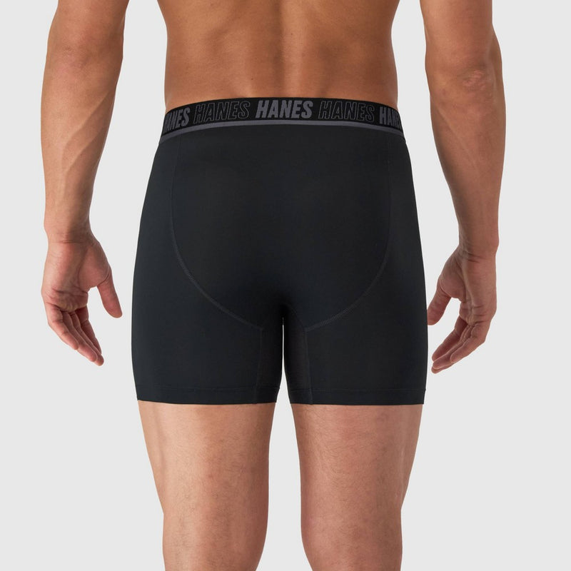 Hanes Moves Premium Men's Anti-Chafe Total Support Pouch X-Temp Boxer Briefs 2pk - Black/Blue L