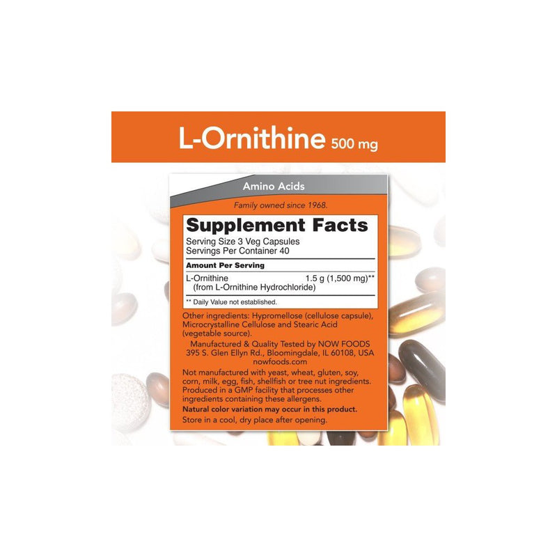 Now Foods Ornithine 500mg - 120 Capsule