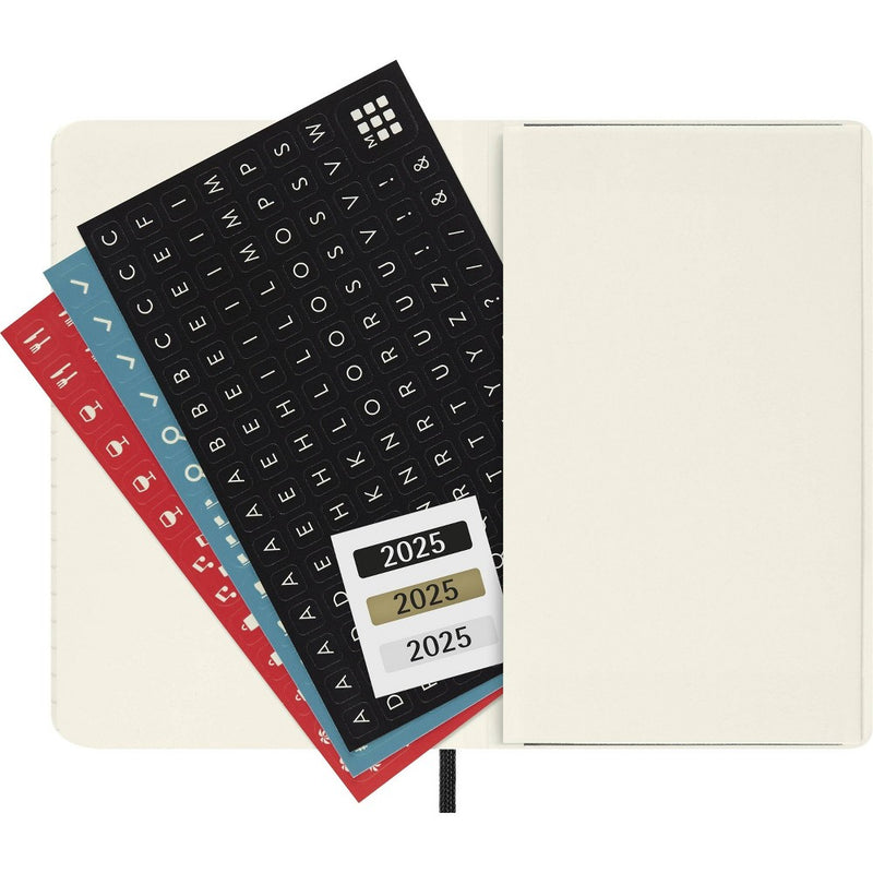 Moleskine 2025 Weekly/Monthly Planner 3.5"x5.5" Pocket Softcover Black: Acid-Free Paper, Elastic Closure, Ribbon Marker
