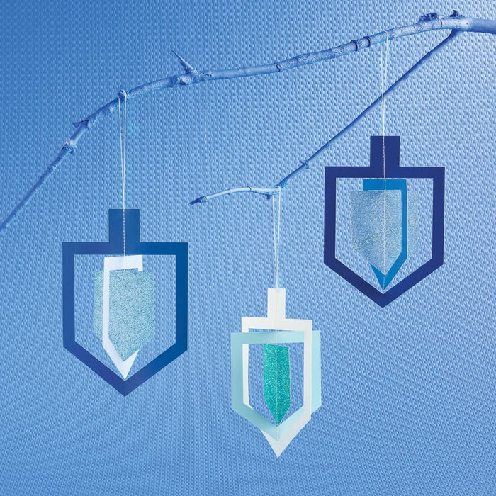 3ct Hanukkah Dreidel Glitter Hanging Decorations - Spritz