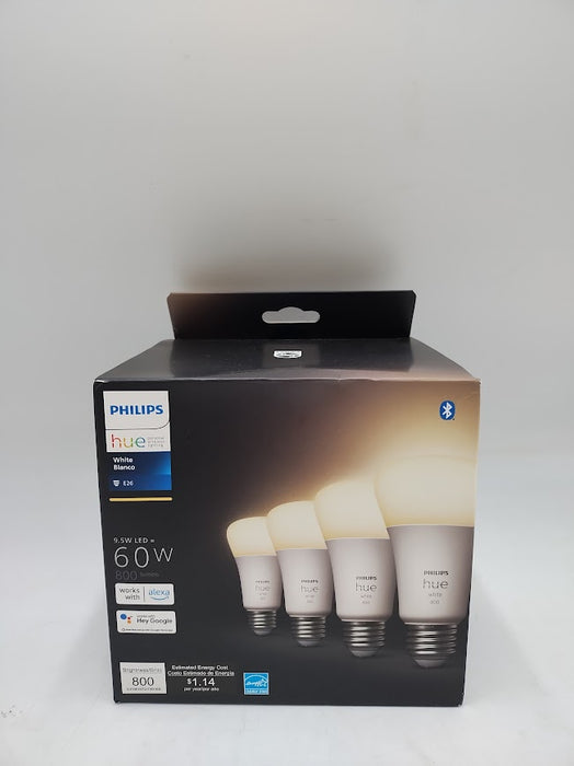 Philips Hue Smart 60W A19 LED Bulb - Soft Warm White Light - 4 Pack SEE DETAILS