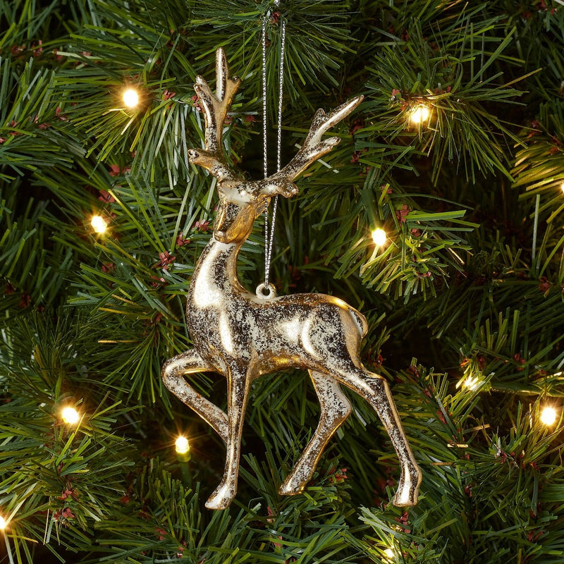 Metallic Foil Deer Christmas Tree Ornament Gold - Wondershop: Indoor Reindeer Holiday Decor, Plastic, 6" Height