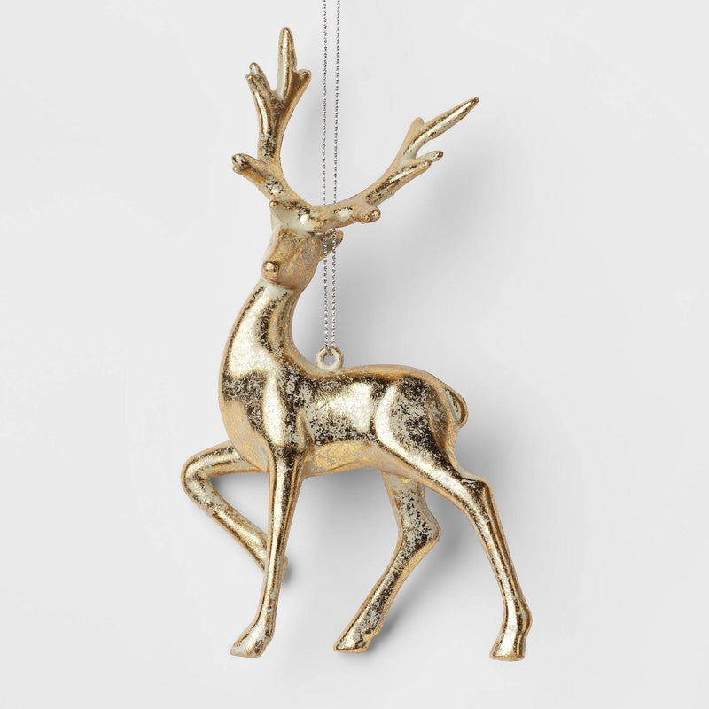 Metallic Foil Deer Christmas Tree Ornament Gold - Wondershop: Indoor Reindeer Holiday Decor, Plastic, 6" Height