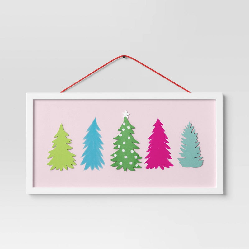 8.25"x16" Christmas Tree Wall Decor - Wondershop: Horizontal Sign, Seasonal Holiday Art