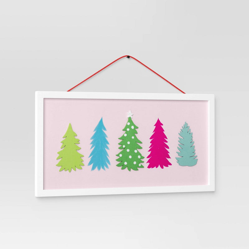 8.25"x16" Christmas Tree Wall Decor - Wondershop: Horizontal Sign, Seasonal Holiday Art