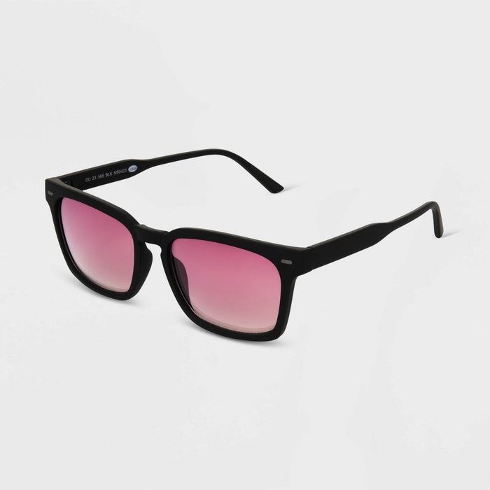Men's Plastic Rectangle Sunglasses - Original Use Black