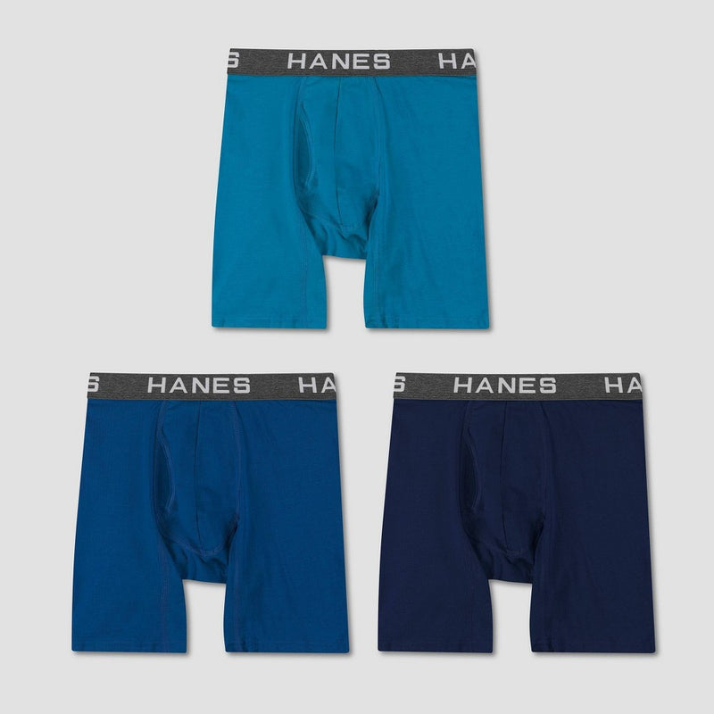 Hanes Premium Men's Comfort Flex Fit Boxer Briefs 3pk - Blue L