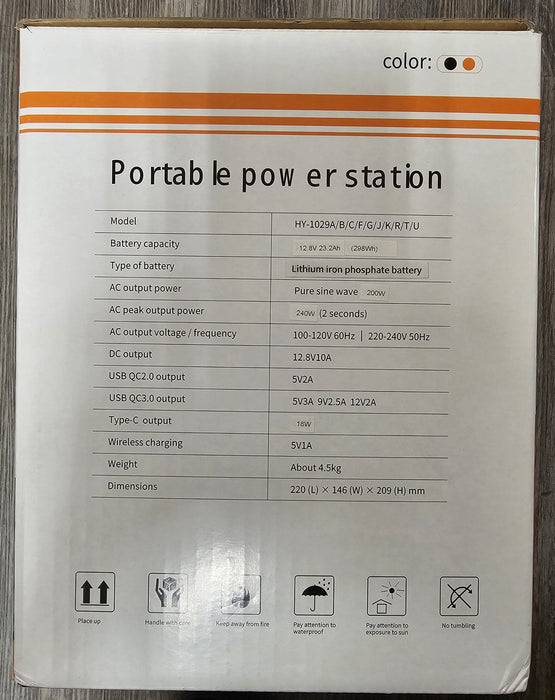 Portable Power Station 298Wh/92800Mah