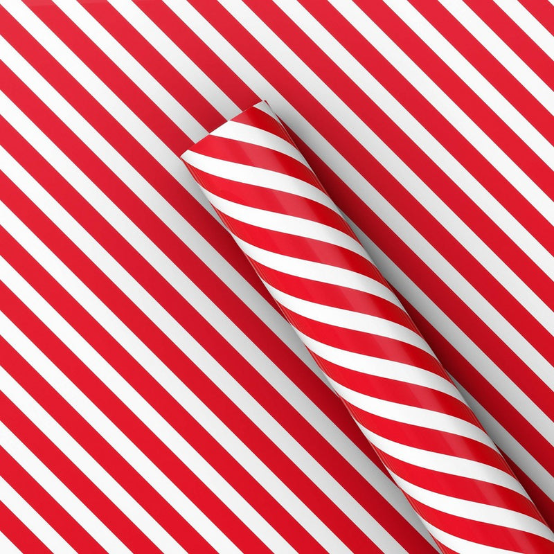 220 sq ft Striped Christmas Gift Wrap White/Red - Wondershop (LOCAL PICKUP ONLY)