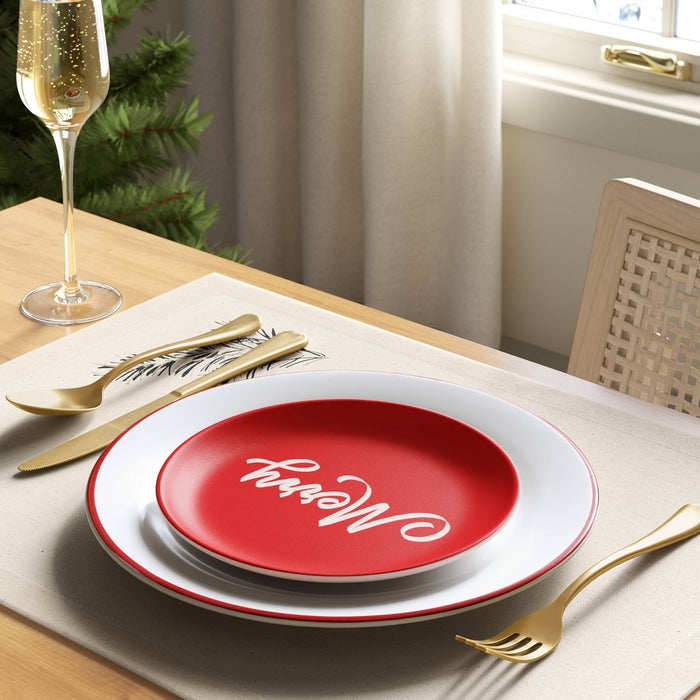 7" Melamine Merry Salad Plate Red - Threshold