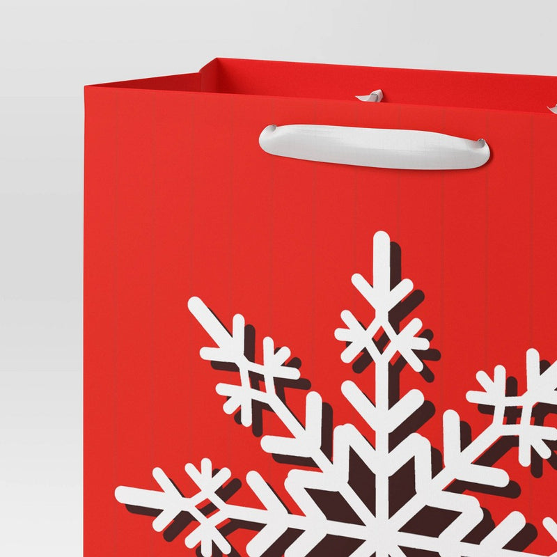 Large Cub Snowflake Christmas Gift Bag Red - Wondershop