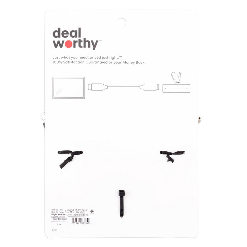 6' Coaxial A/V Cable - dealworthy Black